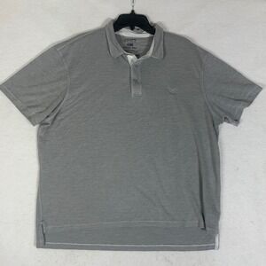 Chaps Seacoast Wash Men's Gray Striped Polo Shirt XXL Rayon Blend Logo